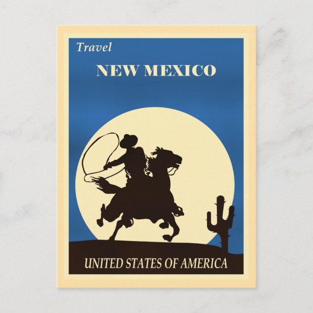 Cartão Postal Viajar Novo México (Frente)
