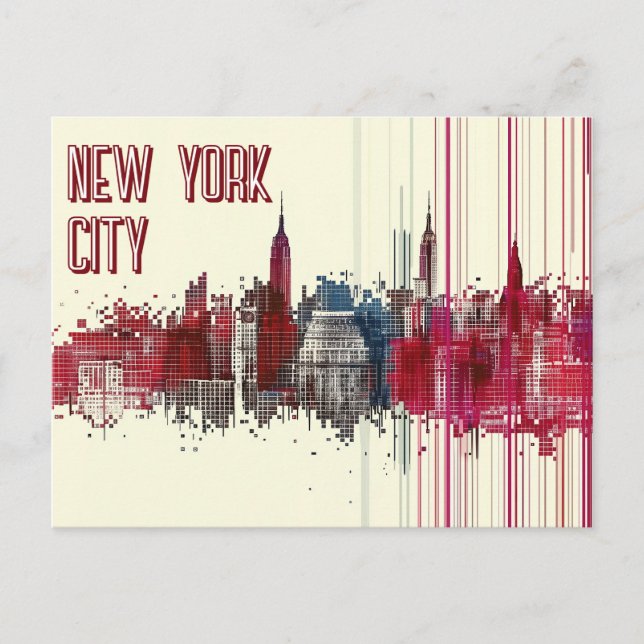 Cartão Postal Viajar para Nova York EUA (Frente)