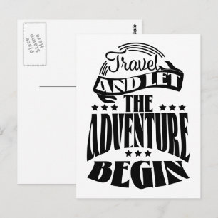 Cartão Postal Viaje e deixe a aventura começar