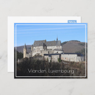 Cartão Postal Vianden Castle Winter View, Luxemburgo