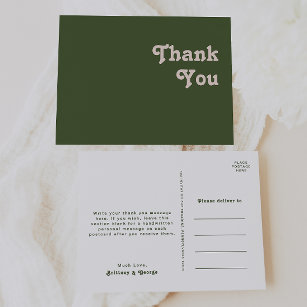 Cartão Postal Vibes de Retro Simples   Casamento Verde Oleícola 