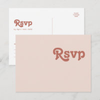 Vibes de Retro Simples | RSVP de Casamento Cor-de-