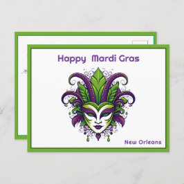 Cartão Postal 💚 💜 💛 Vibração de Mardi Gras