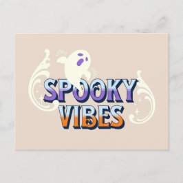 Cartão Postal Vibrações Assustadoras de Fantasmas de Halloween R