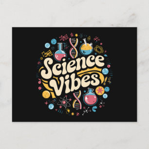 Cartão Postal Vibrações Científicas Groovy Primeiro Dia de Volta