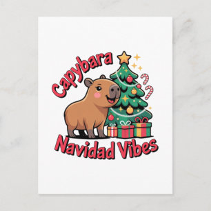 Cartão Postal Vibrações de Natal do Capivara Humor de Feriado