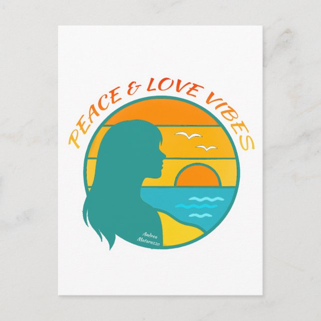 Cartão Postal Vibrações de Paz & Amor (Frente)