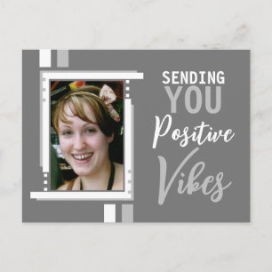 Cartão Postal Vibrações positivas encorajamento adicionar foto c
