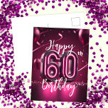 Cartão Postal Vibrant Chic Neon Pink 60th Birthday<br><div class="desc">Celebrar a jornada de seis décadas maravilhosas com este radiante cartão postal de 60 anos, feito sob medida para um marco que vale a pena honrar. O cartão-postal irrompe com a vida com números ousados e acinzentados de "60" brilhando como luzes-marquee contra um fundo rosa vivo que irradia calor e...</div>