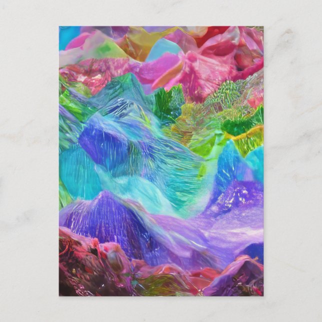 Cartão Postal Vibrant Crystal Mountain Abstrato (Frente)