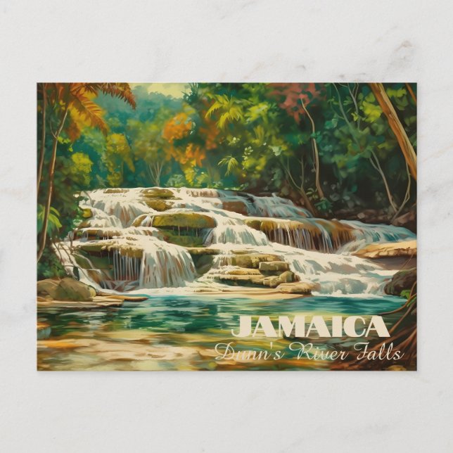 Cartão postal Vibrant Dunn's River Falls Jamaica (Frente)
