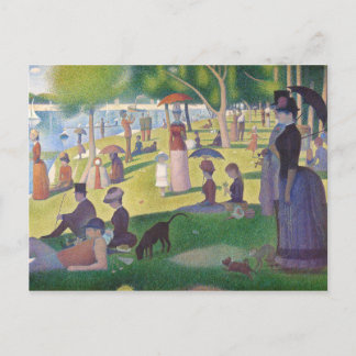 Cartão Postal Vibrant Georges Seurat domingo à tarde Belas Artes