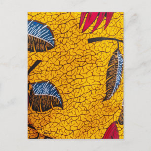 Cartão Postal Vibrant Yellow Ankara African Wax Print Fabric