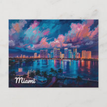 Vibrante Paisagem de Miami ao Crepúsculo