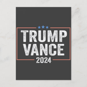 Cartão Postal Vice-Presidente Trump Vance 2024 Presidente Eleiçã