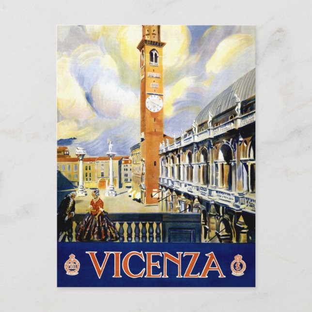 Cartão Postal Vicenza Itália - Poster Restaurada (Frente)