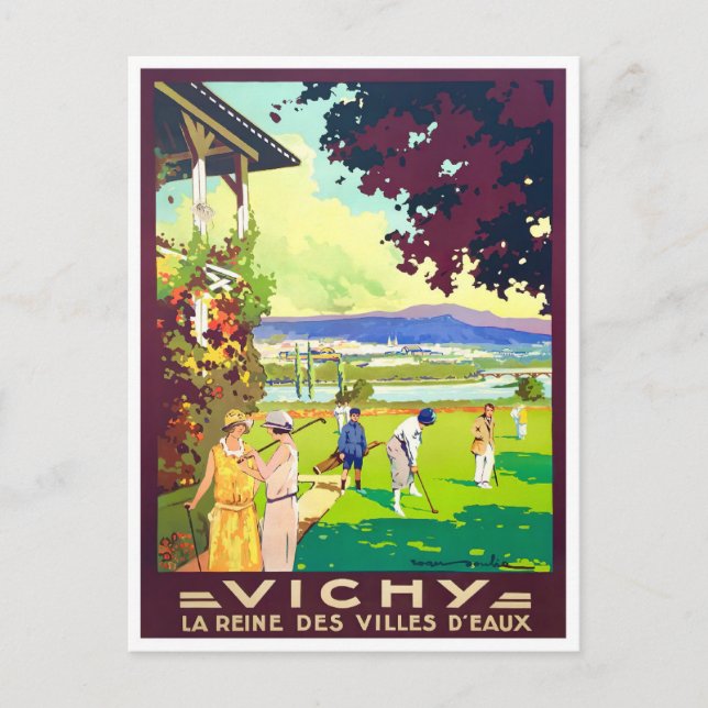 Cartão Postal Vichy France viagens vintage (Frente)