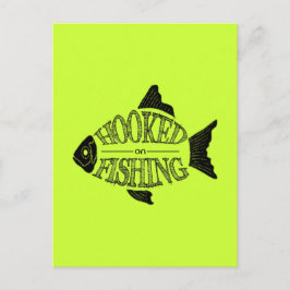 Cartão Postal Viciado em pesca, design de peixe divertido, todas