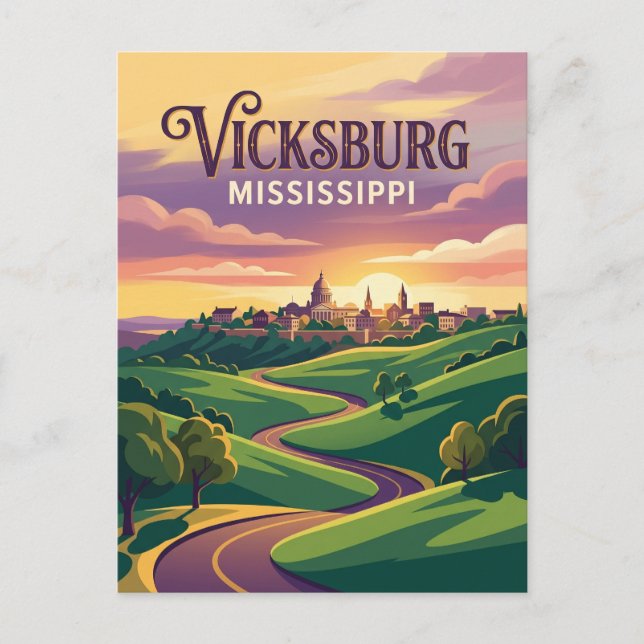 Cartão Postal Vicksburg Mississippi (Frente)