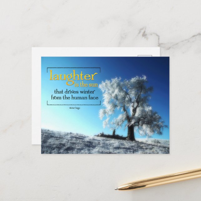 Cartão Postal Victor Hugo Inspirational Cote "Rindo" (Frente/Verso In Situ)
