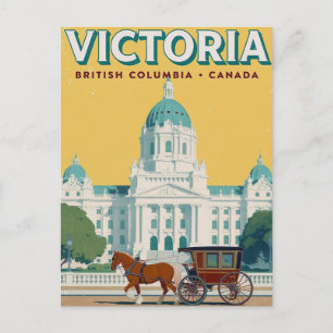 Cartão Postal Victoria BC Parlamento Retro