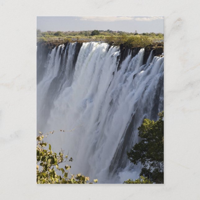 Cartão Postal Victoria Falls, Rio Zambesi, Zâmbia. (Frente)