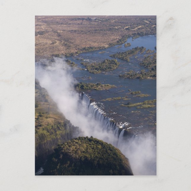 Cartão Postal Victoria Falls, Rio Zambesi, Zâmbia - Zimbabué (Frente)