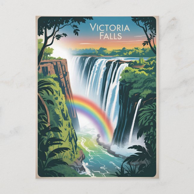Cartão Postal Victoria Falls Vintage (Frente)