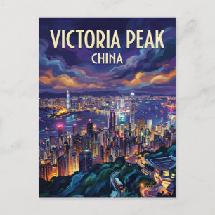 Cartão Postal Victoria Peak China não é uma tradução, é um nome 