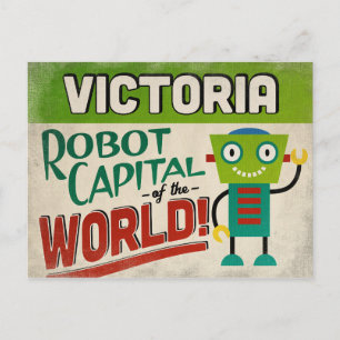 Cartão Postal Victoria Texas Robot - Engraçado Vintage