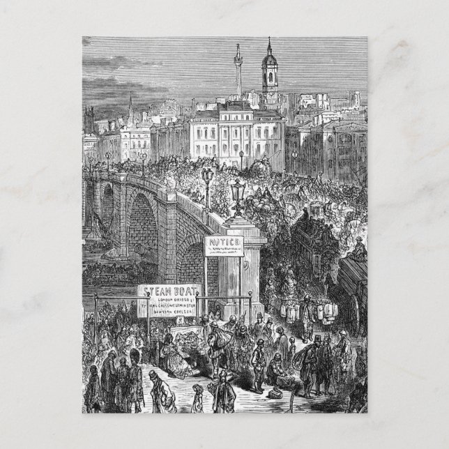 Cartão Postal Victorian London - London Bridge 1872 (Frente)