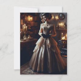 Cartão Postal Victorian Vintage Misteriosa Mulher Elegante