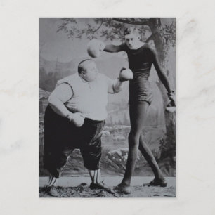 Cartão Postal Victorian Weirian Fat and Skinny Boxer