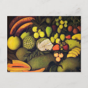 Cartão Postal Vida com frutas exóticas de Henri Rousseau
