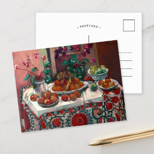 Cartão Postal Vida contínua com Cyclamenes Henri Manguin