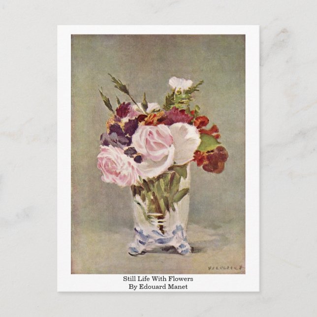 Cartão Postal Vida Contínua Com Flores De Edouard Manet (Frente)