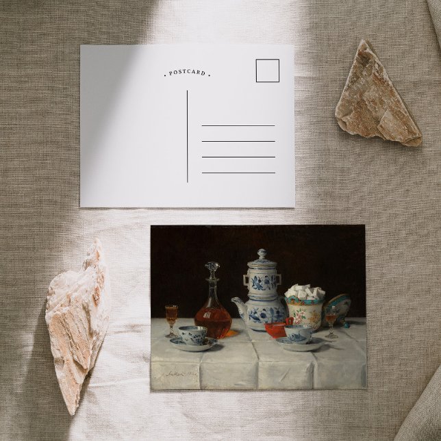 Cartão Postal Vida Estática com Definição de Café | Albert Anker (Criador carregado)