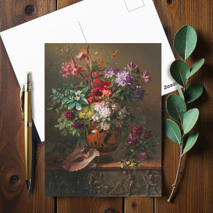 Cartão Postal Vida Estática com Flores num Vaso Grego