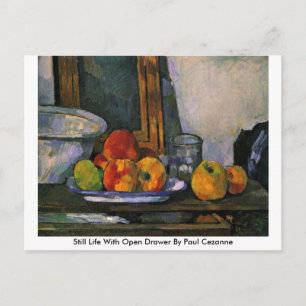 Cartão Postal Vida Estática Com Gaveta Aberta Por Paul Cezanne