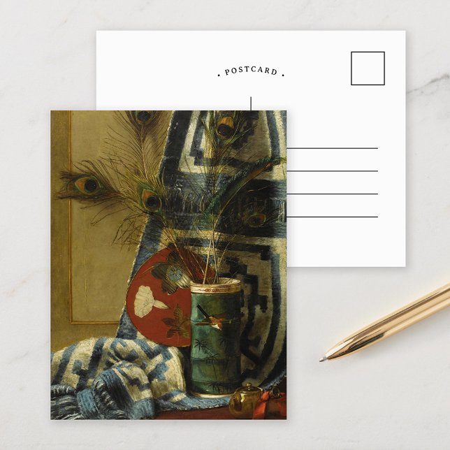 Cartão Postal Vida Estática com Penas de Peacock (Criador carregado)