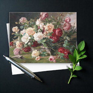 Cartão Postal Vida estática com rosa postal