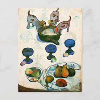 Cartão Postal Vida Estática com Três Cuppies, Paul Gauguin