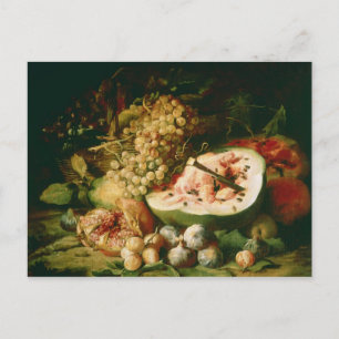Cartão Postal Vida Estática da Fruta em uma borda