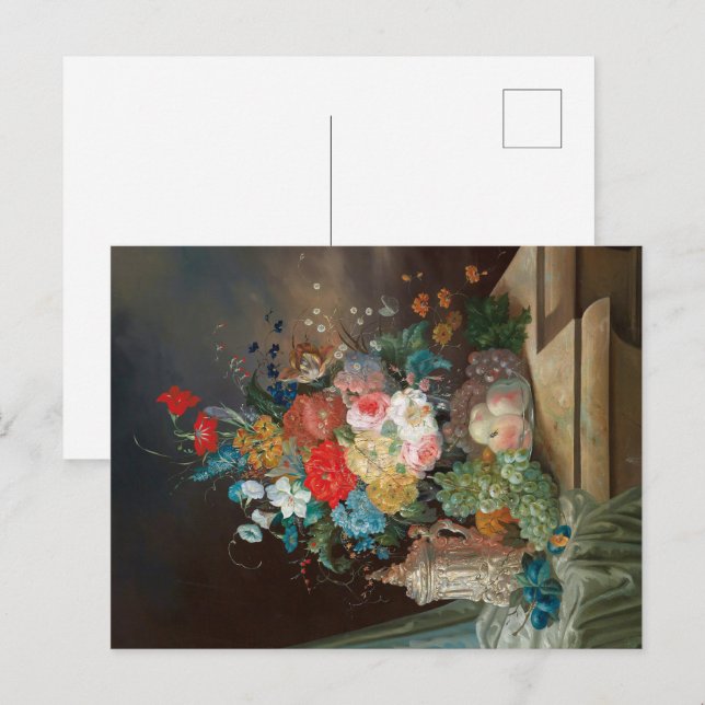 Cartão Postal Vida Estática Doméstica: Flores e Cartão-Postal de (Frente/Verso)