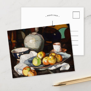 Cartão Postal Vida Estática, Maçãs e Jar Samuel John Peploe