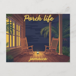 Cartão Postal Vida na varanda jamaicana à noite