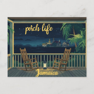 Cartão Postal Vida no alpendre jamaicano à noite