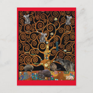 Cartão Postal Vida Selvagem Australiana na Árvore da Vida, paród