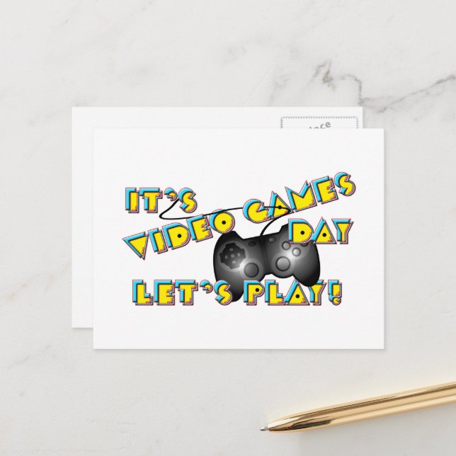 Cartão Postal Video Games Day (Frente/Verso In Situ)