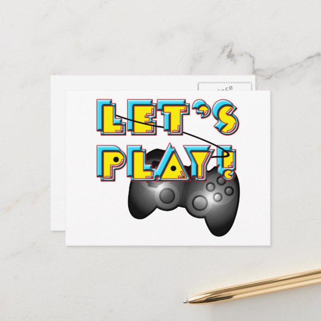 Cartão Postal Video Games Day - Let's Play! (Frente/Verso In Situ)